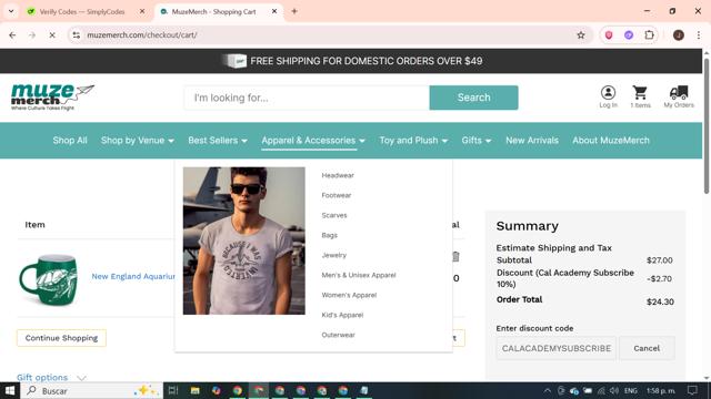 New England Aquarium checkout page showing New England Aquarium promo code box | Screenshot taken by SimplyCodes community member on Aug 23, 2025