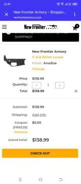 FREE25 coupon verification screenshot