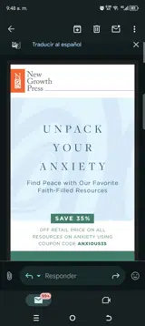 Anxious35 coupon verification screenshot