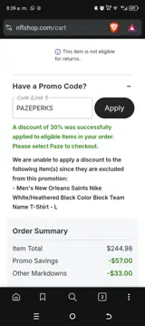 PAZEPERKS coupon verification screenshot