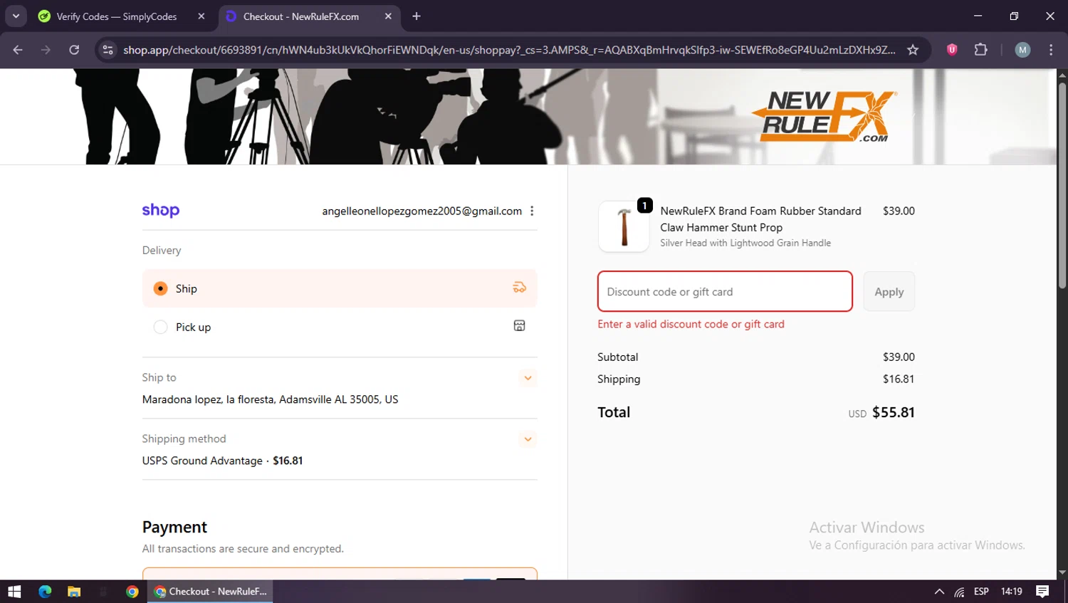 NewRuleFX.com discount code screenshot showing code HAUNT2025 applied at NewRuleFX.com checkout page. Uploaded by SimplyCodes community member maraxo on Nov 4, 2025