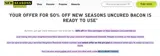 New Seasons Market coupon verification screenshot