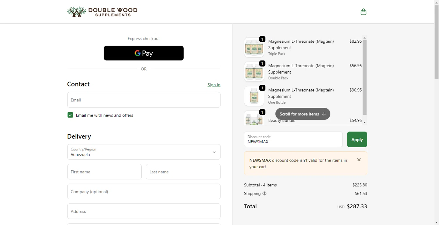 Newsmax promo code screenshot showing code NEWSMAX applied at Newsmax checkout page. Uploaded by SimplyCodes community member CodeTitan6120 on Dec 9, 2025