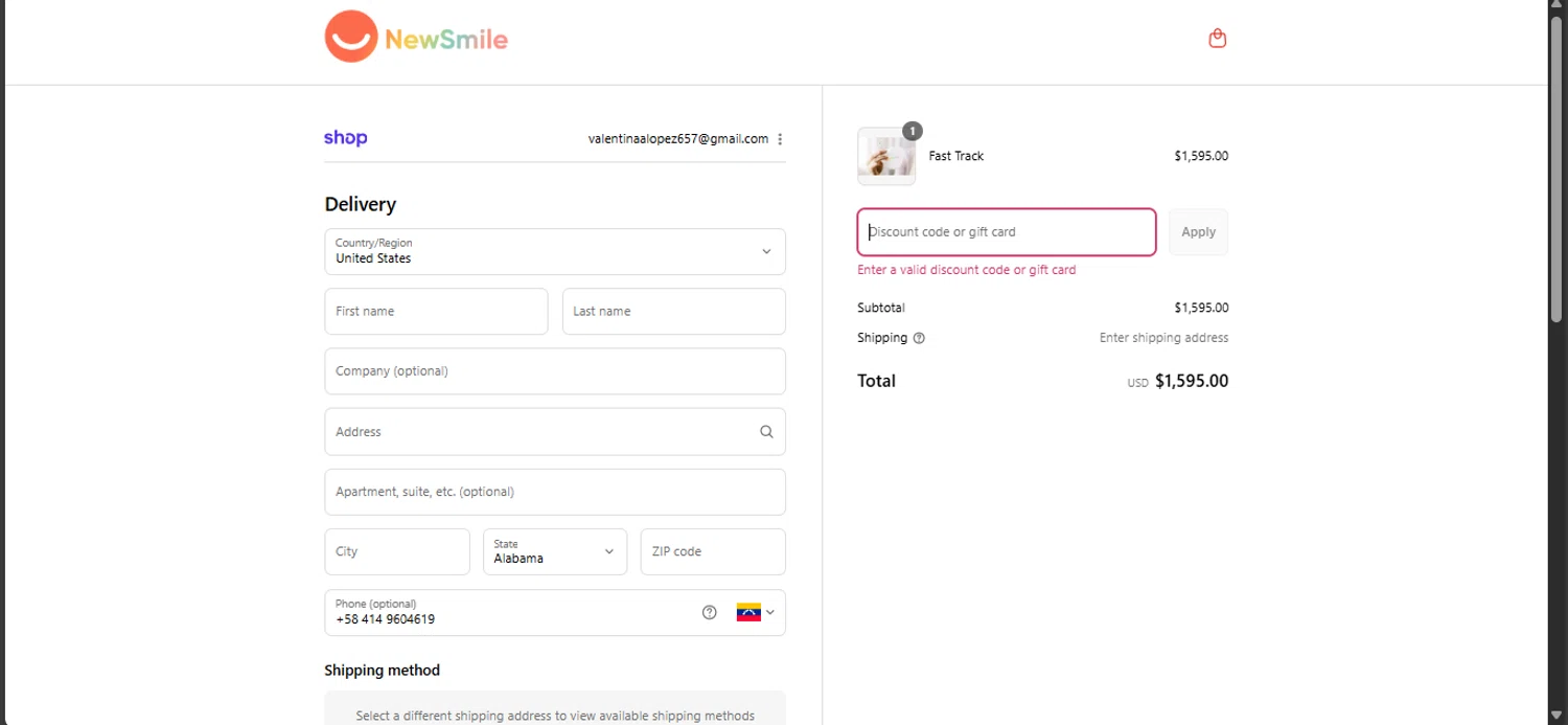 NewSmile discount code screenshot showing code labordaysale applied at NewSmile checkout page. Uploaded by SimplyCodes community member Nicoletorres on Sep 6, 2025