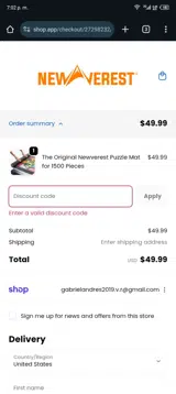 WELCOME10 coupon verification screenshot