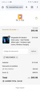New Ye Shop coupon verification screenshot