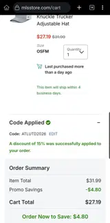 ATLUTD2026 coupon verification screenshot