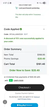 New York City FC coupon verification screenshot