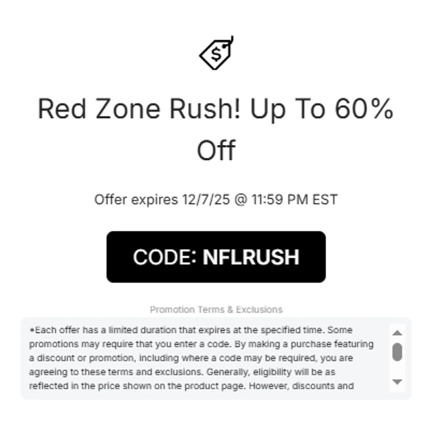 New York Giants promo code screenshot showing code NFLRUSH applied at New York Giants checkout page. Uploaded by SimplyCodes community member Aresss on Dec 5, 2025
