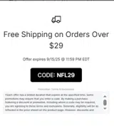New York Giants coupon verification screenshot
