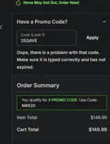 New York Jets coupon verification screenshot