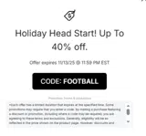 New York Jets coupon verification screenshot