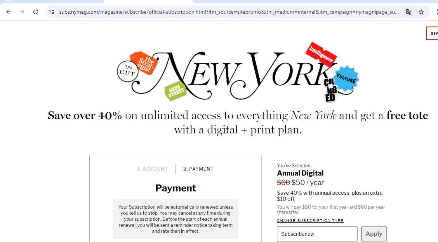 how to use New York Magazine coupons