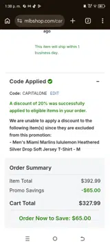 New York Mets coupon verification screenshot