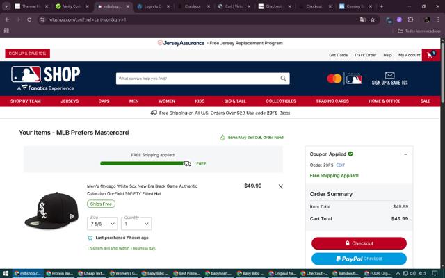 New York Mets checkout page showing New York Mets promo code box | Screenshot taken by SimplyCodes community member on Sep 5, 2025