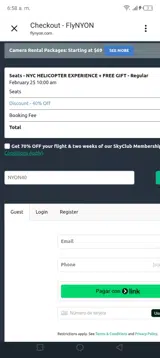NYON40 coupon verification screenshot