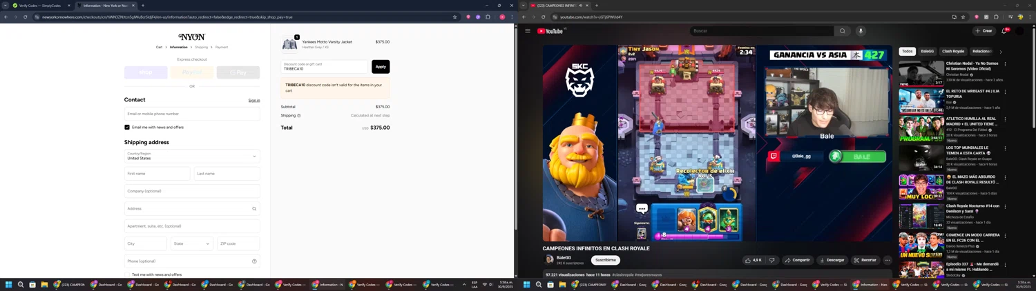 New York or Nowhere discount code screenshot showing code TRIBECA10 applied at New York or Nowhere checkout page. Uploaded by SimplyCodes community member TreasureWarden457 on Sep 30, 2025