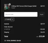 OFF10 coupon verification screenshot