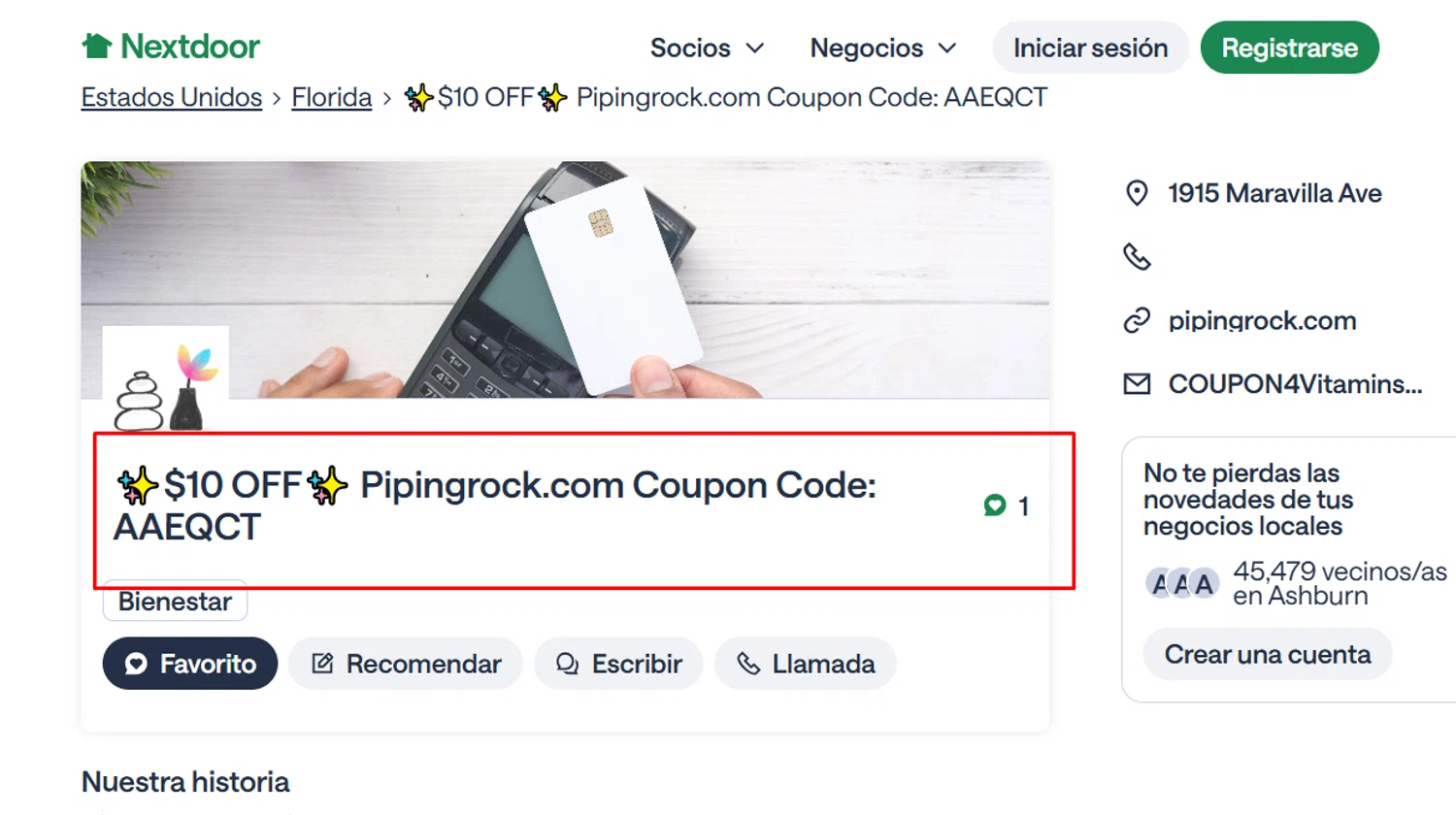 Nextdoor promo code screenshot showing code AAEQCT applied at Nextdoor checkout page. Uploaded by SimplyCodes community member paola49520 on May 27, 2026