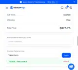 NextGen Peptides coupon verification screenshot