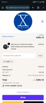 15off coupon verification screenshot