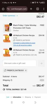PREBF25_NXTBOGO coupon verification screenshot