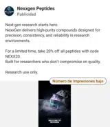 NexXGen Peptides coupon verification screenshot