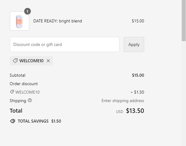 Nez checkout page showing Nez discount code box | Screenshot taken by SimplyCodes community member on May 19, 2024