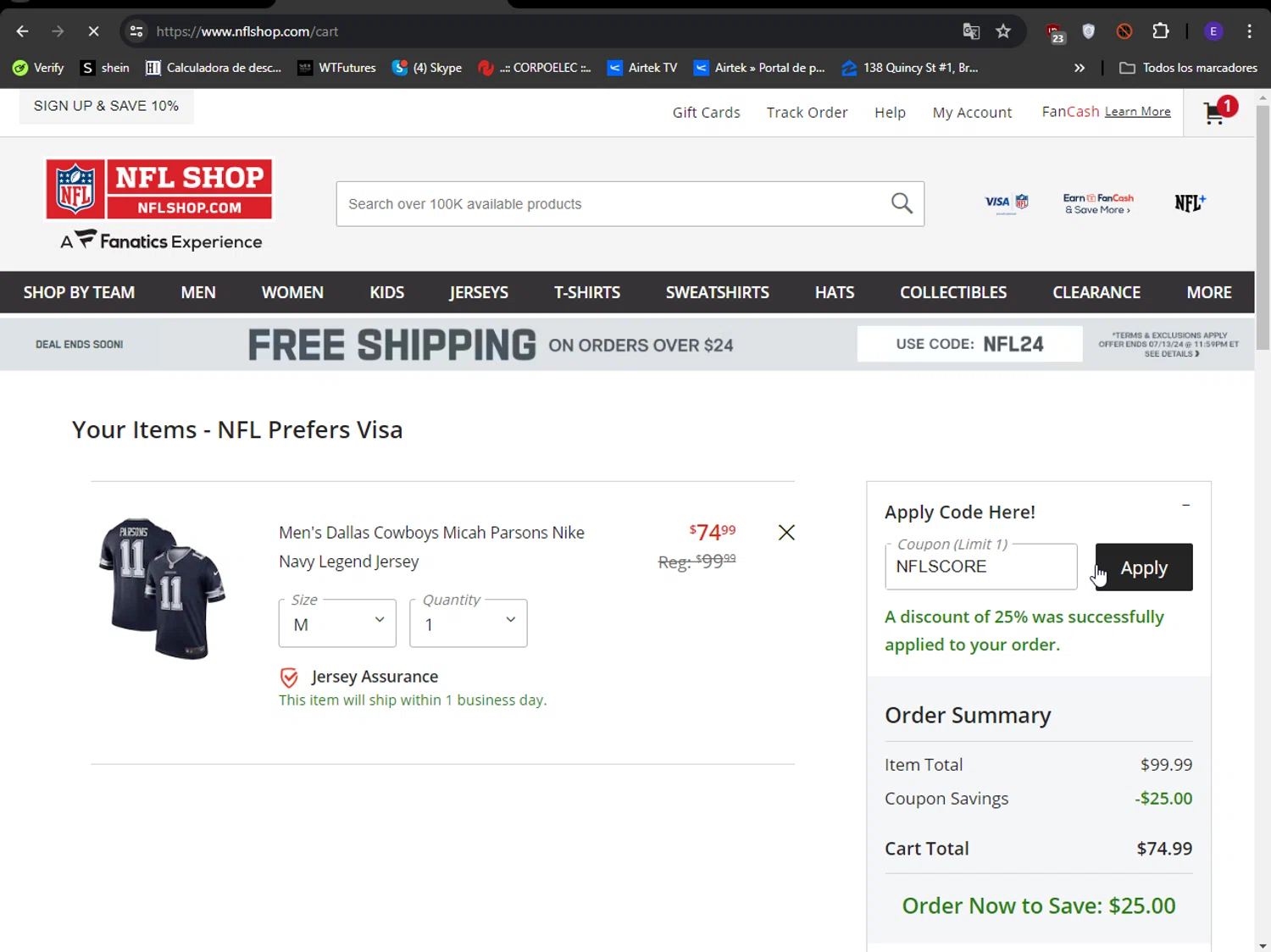 NFLShop.com Promo Codes – 20% Off | July 2024
