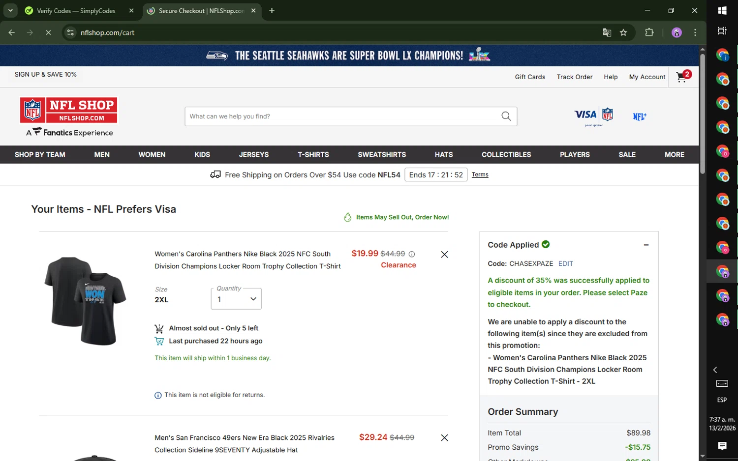 NFLShop.com Promo Codes - 35% Off (17 Verified) Feb 2026