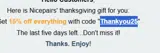 Thankyou25 coupon verification screenshot