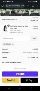 XMAS35 coupon verification screenshot