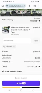 EASTER5 coupon verification screenshot