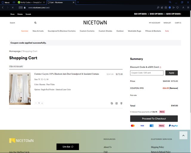 The Hues checkout page showing The Hues promo code box | Screenshot taken by SimplyCodes community member on May 25, 2024