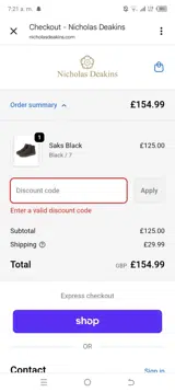 FF20 coupon verification screenshot