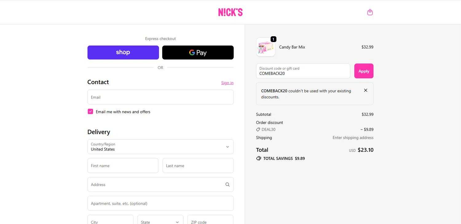 Nick's Promo Codes - 20% Off (6 Verified) Jan 2026