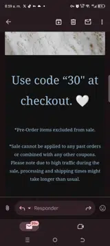 30 coupon verification screenshot
