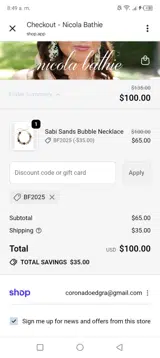 Bf2025 coupon verification screenshot