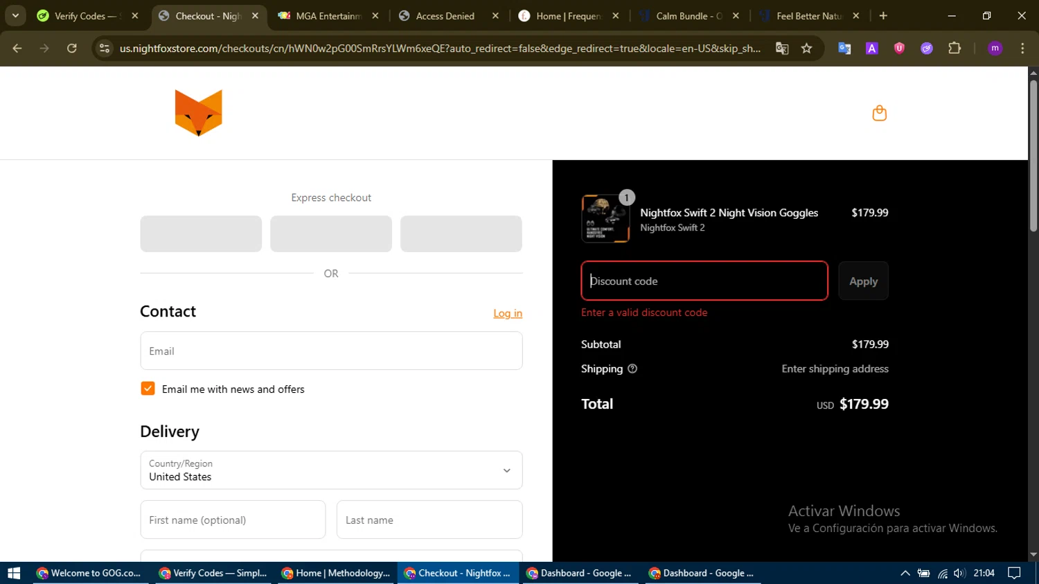 Nightfox promo code screenshot showing code MAX applied at Nightfox checkout page. Uploaded by SimplyCodes community member WonderHawk4272 on Jul 23, 2025