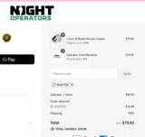 Night Operators coupon verification screenshot
