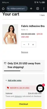 NIIDOR15 coupon verification screenshot
