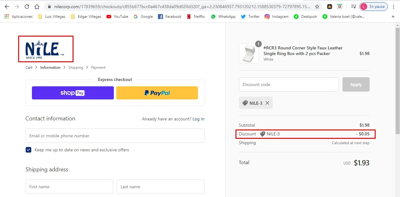 how to use Nile Corp coupons