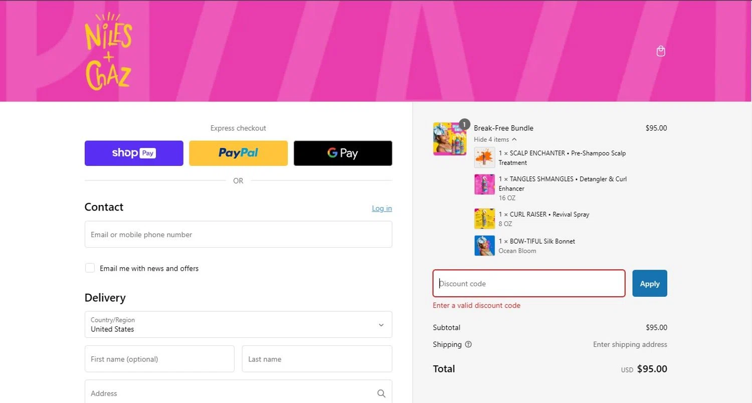 Niles & Chaz Pizzazz! promo code screenshot showing code LIFE20 applied at Niles & Chaz Pizzazz! checkout page. Uploaded by SimplyCodes community member CoinScholar3615 on Jan 27, 2025