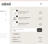 Nimi Skincare coupon verification screenshot