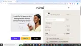 Nimi Skincare coupon verification screenshot
