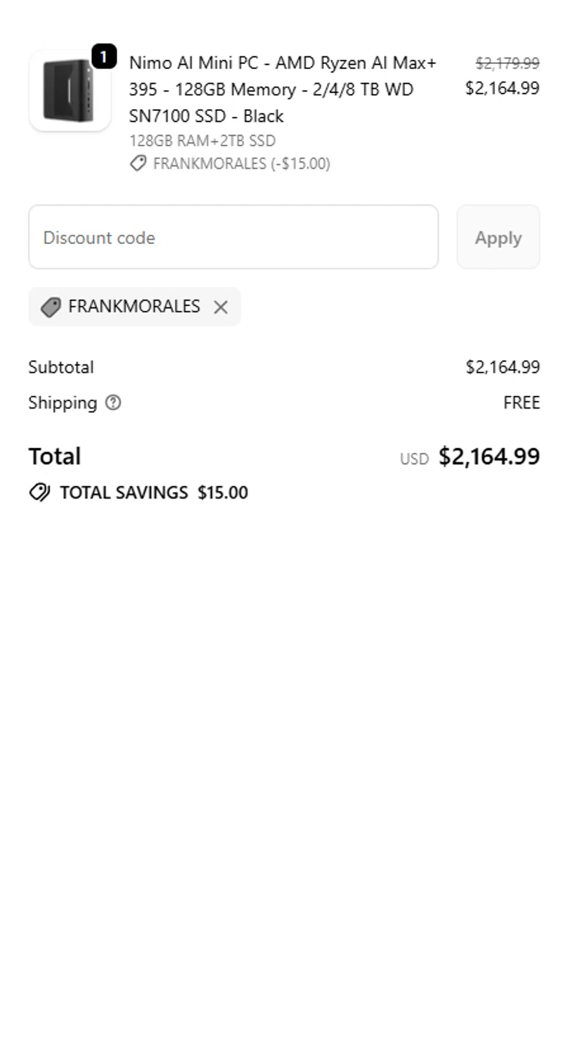 Nimo promo code screenshot showing code NEWCODE applied at Nimo checkout page. Uploaded by SimplyCodes community member Yezzzcose on Jan 13, 2026