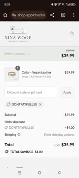 Dontpayfull10 coupon verification screenshot