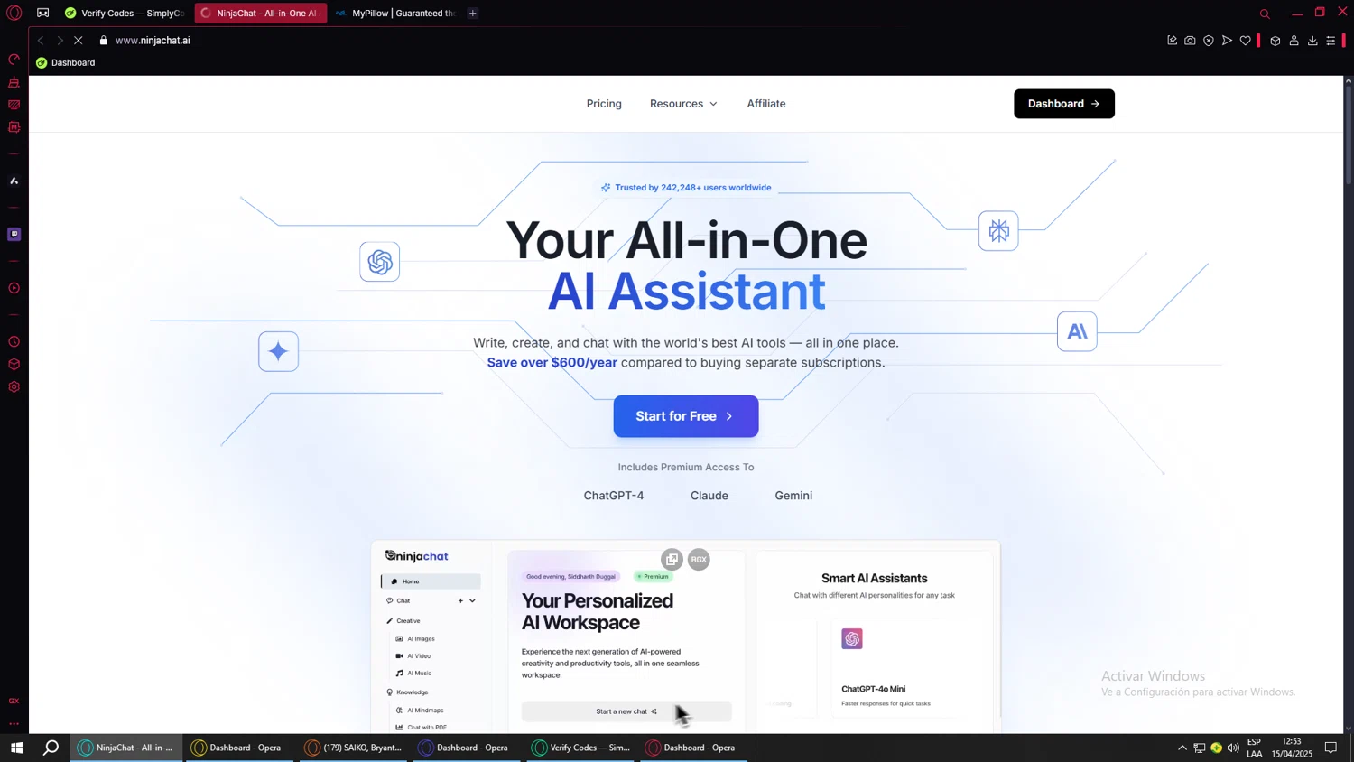 Ninjachat.ai promo code screenshot showing code PRODUCTHUNT25 applied at Ninjachat.ai checkout page. Uploaded by SimplyCodes community member ValueWarden4201 on Apr 15, 2025