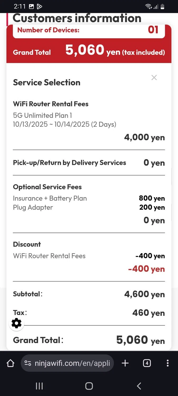 NINJA WiFi coupon code screenshot showing code DANKYOTO7 applied at NINJA WiFi checkout page. Uploaded by SimplyCodes community member tulioriera on Oct 11, 2025
