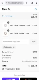 MORGM10 coupon verification screenshot